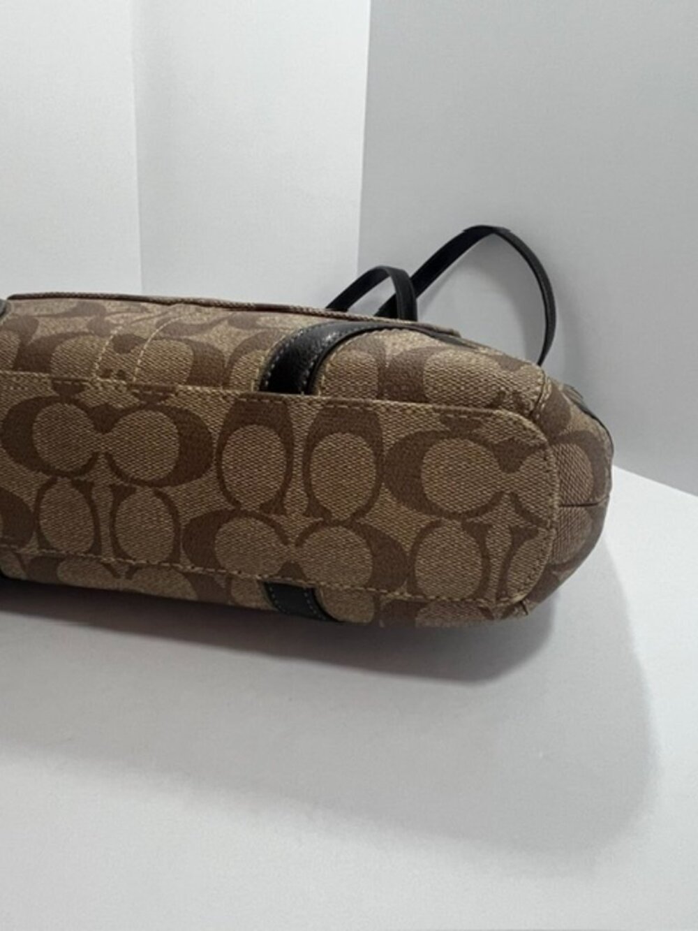 COACH PEYTON HERITAGE TOTE F18917 TAN / DRK BROWN - Picture 7 of 16